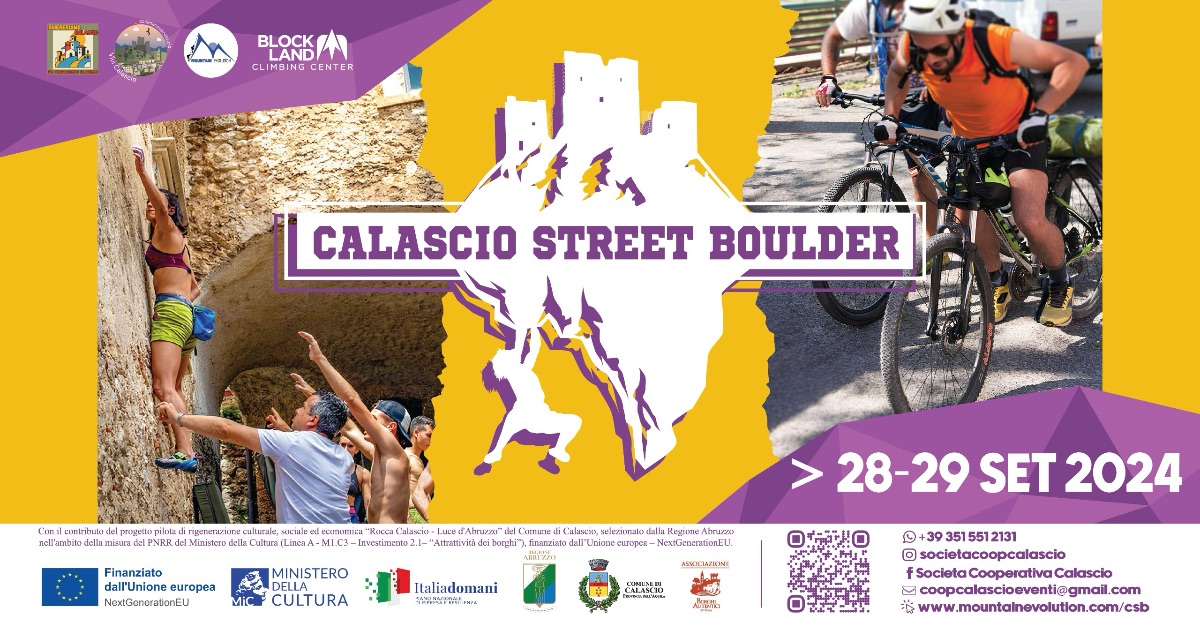 Street boulder a Calascio, uno dei luoghi più belli e fotografati d'Italia. Non perdere l'occasione di arrampicare sotto la Rocca di Calascio.